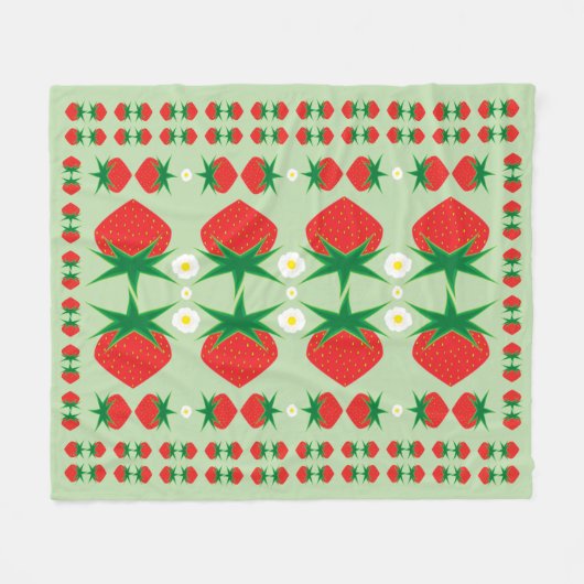 Strawberry Medium Fleece Blanket (Vorderseite (Horizontal))