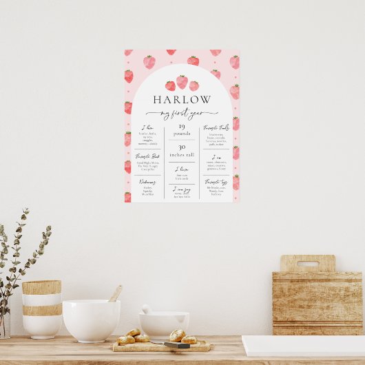Strawberry Milestone Poster | Berry First (Küche)