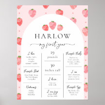 Strawberry Milestone Poster | Berry First