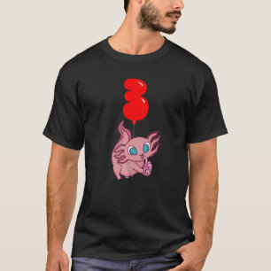Strawberry Milk Axolotl 3. Geburtstag Kinder Ballo T-Shirt