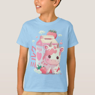 Strawberry Milk Cow Carton Niedlich Kawaii Japanis T-Shirt
