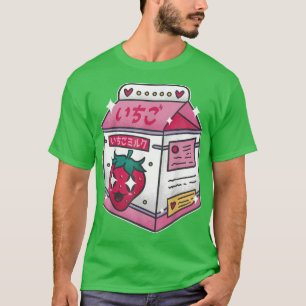 Strawberry Milk Drink Kawaii Manga Anime Japan Gra T-Shirt