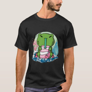 Strawberry Milk Frog Japanisch Great Wave Kanagawa T-Shirt