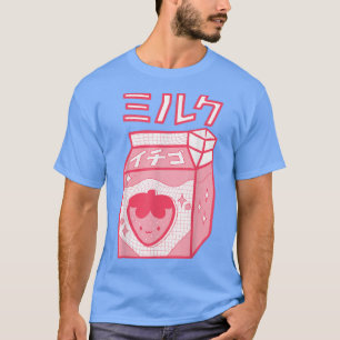 Strawberry Milk Kawaii Katakana Japanischer Anime T-Shirt