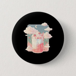 Strawberry Milk Milkshake Kawaii Lofi Niedliche Pa Button