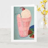 Strawberry Milkshake Karte (Gelbe Blume)