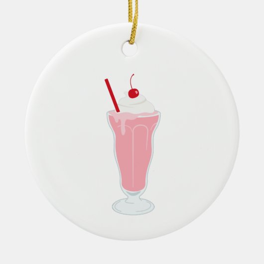 Strawberry Milkshake Keramik Ornament (Vorne)