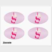 Strawberry Milkshake Ovaler Aufkleber (Blatt)