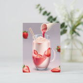 Strawberry Milkshake, Postcross Postcard Postkarte (Stehend Vorderseite)