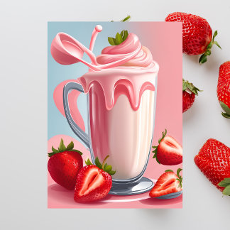 Strawberry Milkshake, Postcross Postcard Postkarte