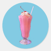 Strawberry Milkshake Runder Aufkleber (Vorderseite)