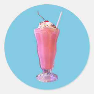 Strawberry Milkshake Runder Aufkleber