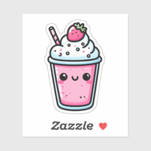 Strawberry Milkshake Vinyl Stickers Aufkleber