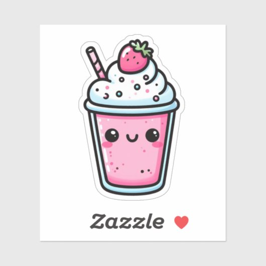 Strawberry Milkshake Vinyl Stickers Aufkleber (Blatt)
