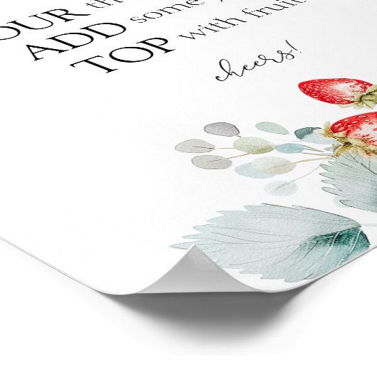 Strawberry Mimosa Bar Sign Poster (Ecke)