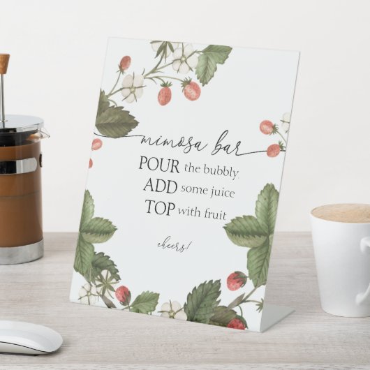 Strawberry Mimosa Bar Sign Sockelschild (In SItu)