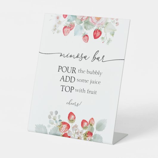 Strawberry Mimosa Bar Sign Sockelschild (Vorderseite)