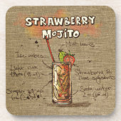 Strawberry Mojito Cocktail Drink Untersetzer (Vorderseite)