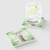 Strawberry Mojito Drink Rezept Steinuntersetzer (Seitenansicht)