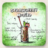 Strawberry Mojito Drink Rezept Untersetzer (Vorderseite)
