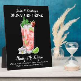 Strawberry Mojito ・ PERSONALISIERTES Signaturgeträ Fotoplatte