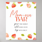 Strawberry Momosa Bar Berry Sweet Baby Dusche Poster (Vorne)