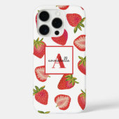 Strawberry Monogram Case-Mate iPhone Hülle (Rückseite)
