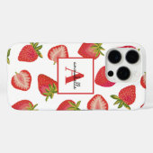 Strawberry Monogram Case-Mate iPhone Hülle (Rückseite (Horizontal))
