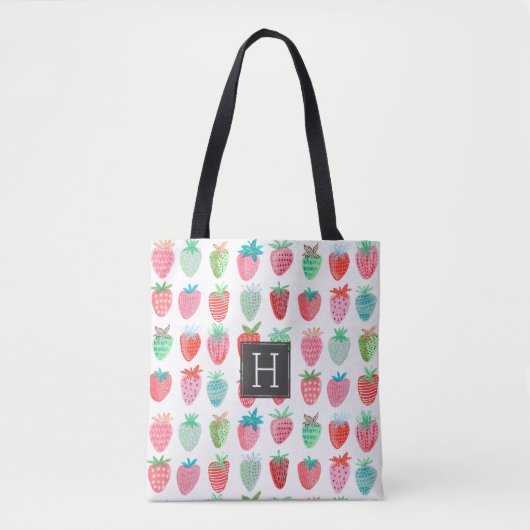Strawberry Monogram Muster | Tasche (Vorderseite)