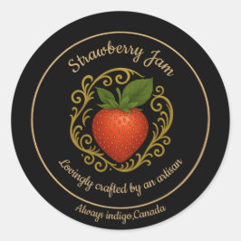 Strawberry Morning – Gentle Artisan Label Runder Aufkleber