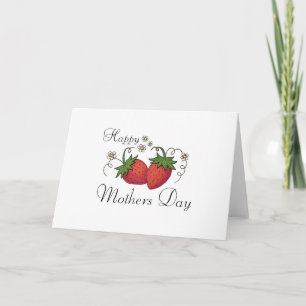 Strawberry Mothers Day greeting card Karte