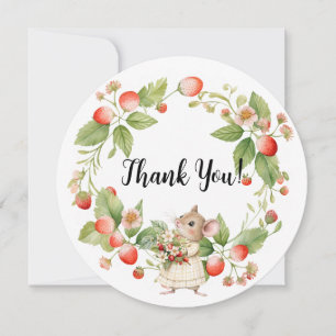 Strawberry Mouse Baby Shower-Danke-Card Feiertagskarte