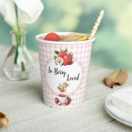 Strawberry Mouse Babydusche Papiertüten Pappbecher