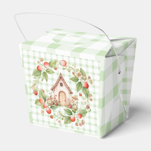 Strawberry Mouse Green Gingham Gevor Box Geschenkschachtel (Rückseite)