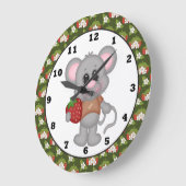 Strawberry Mouse Kitchen Cartoon Wall Clock Große Wanduhr (Winkel)