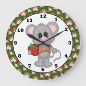 Strawberry Mouse Kitchen Cartoon Wall Clock Große Wanduhr (Vorderseite)
