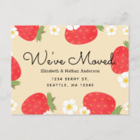 Strawberry Moving Announction Postcard