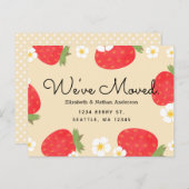 Strawberry Moving Announction Postcard Ankündigungspostkarte (Vorne/Hinten)