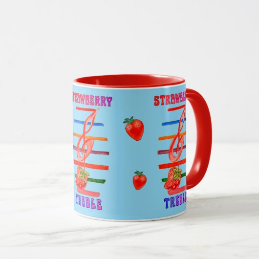 STRAWBERRY MUSIC NOTE DESIGNED MUG TASSE (VorderseiteRechts)