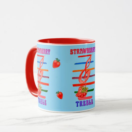 STRAWBERRY MUSIC NOTE DESIGNED MUG TASSE (Vorderseite Links)