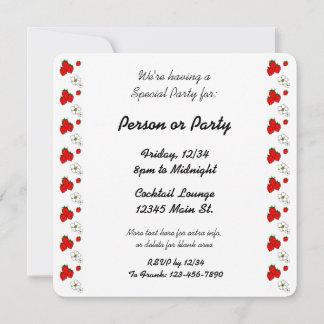 Strawberry Muster Custom Party Einladung