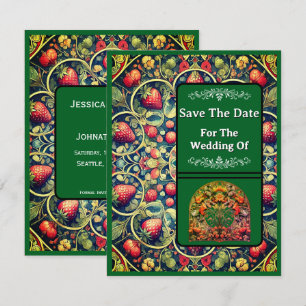 Strawberry-Muster der Save the Date Card