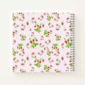 Strawberry-Muster für Wasserfarbe in Rosa Notizblock (Rückseite)
