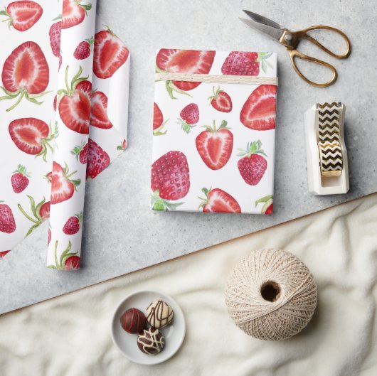Strawberry-Muster Geschenkpapier (Kunsthandwerk)