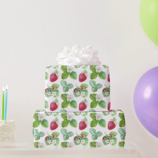 Strawberry-Muster Geschenkpapier (Partygeschenke)