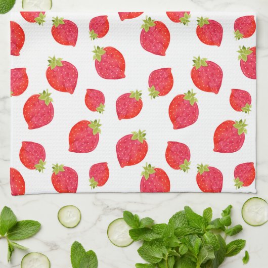 Strawberry-Muster Geschirrtuch (Gefaltet)