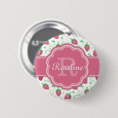 Strawberry-Muster mit Monogramm Button (Vorne & Hinten)