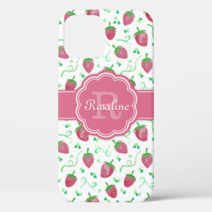 Strawberry-Muster mit Monogramm Case-Mate iPhone Hülle