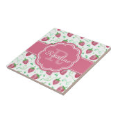 Strawberry-Muster mit Monogramm Fliese (Seite)