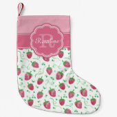 Strawberry-Muster mit Monogramm Kleiner Weihnachtsstrumpf (Vorderseite)